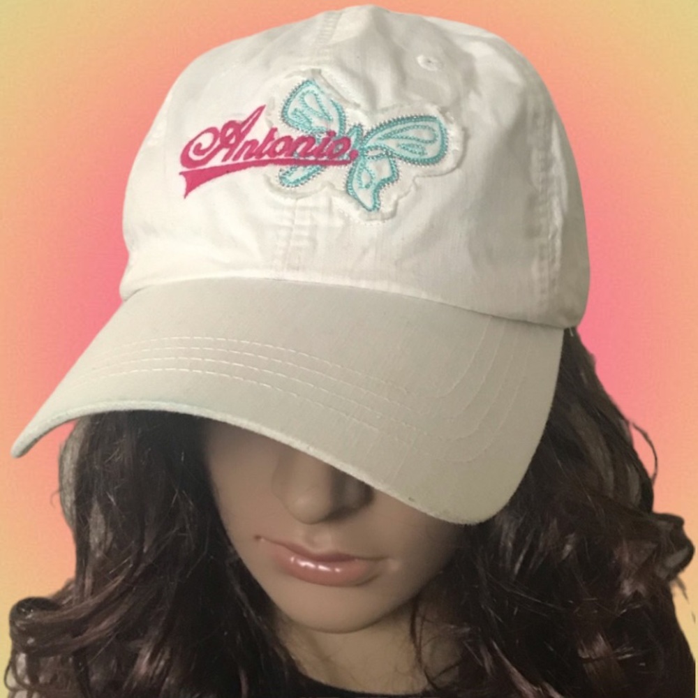 Y2K • White Butterfly Antonio Cursive Strapback